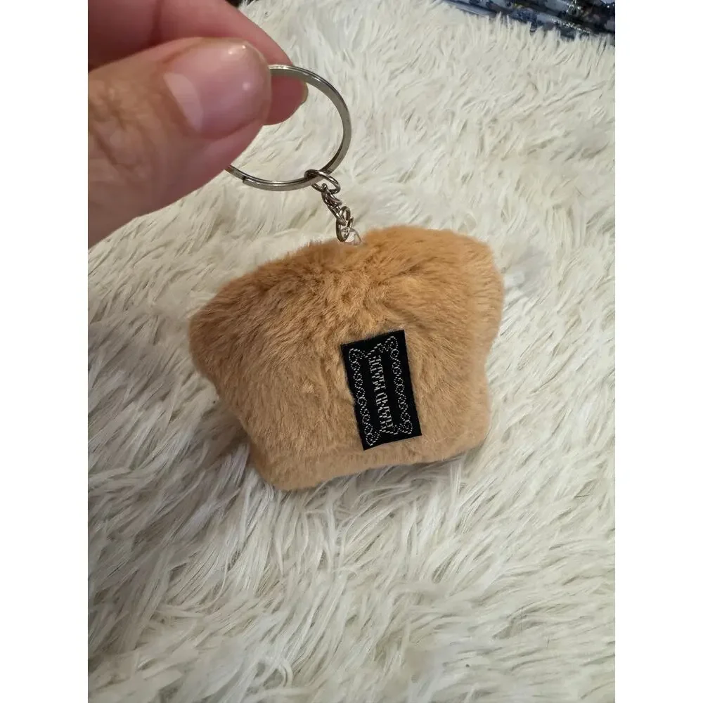 Capybara  bread  toast keychain with embroidered face on a slice of bread
